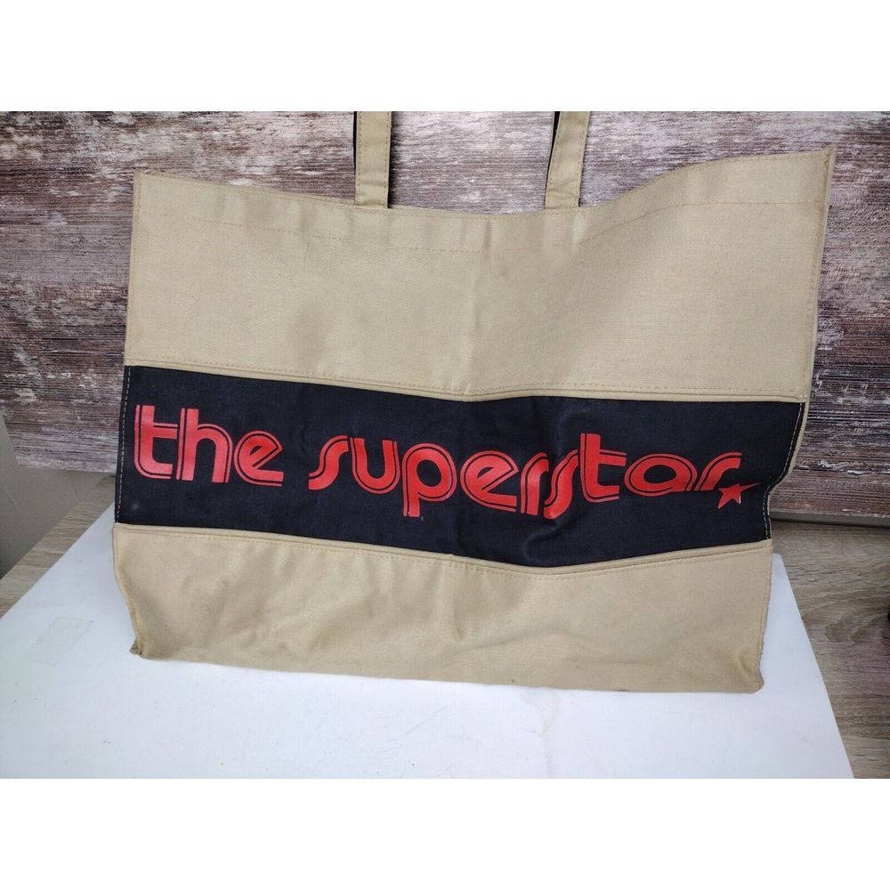 Ralfeaux Canvas Tote Shopping Travel Bag Beige Cream "The Superstar" Vtg
